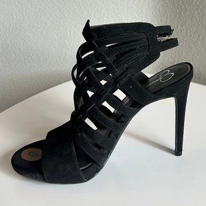 JESSICA SIMPSON BLACK OPEN TOE / SANDAL HIGH HEEL